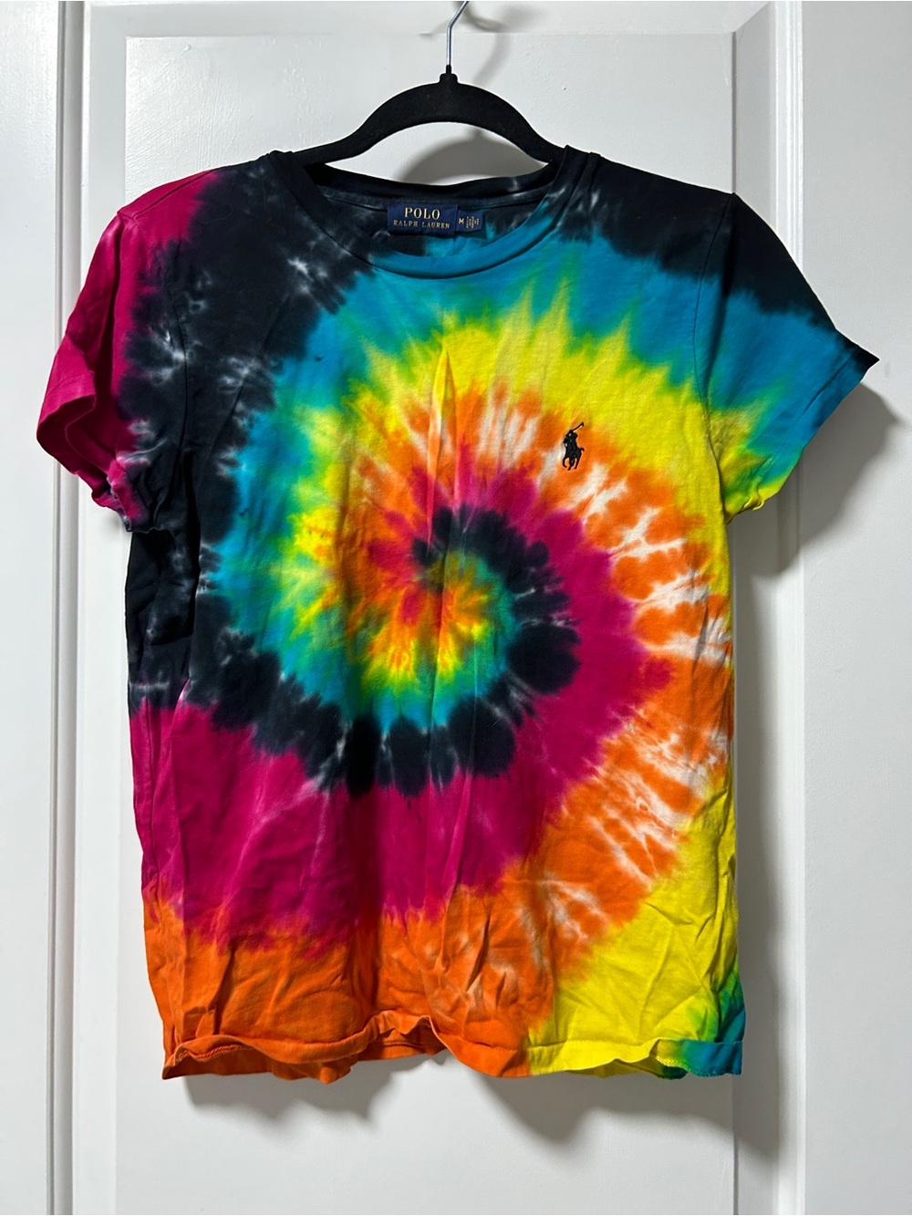 Ralph Lauren Multicolor Tie-Dye Spiral Tee MATCHING SET
